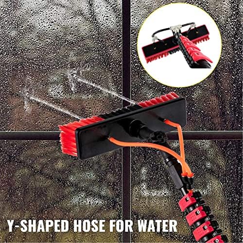 Telescopic Glass Cleaning Brush,Water Fed Telescopic Brush, Window Cleaning Kit with Extension Pole, Outdoor Window Cleaner, Solar Panel Cleaning System for Photovoltaic,30cmbrush,20FT/6M