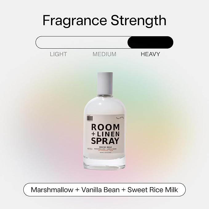 DedCool Room + Linen Spray | Mochi Milk | Natural Fabric & Linen Spray | Non-Toxic, Essential Oil Infused | Freshens Home, Bedding, Couch, Closet & Bathroom | 3.5 fl oz