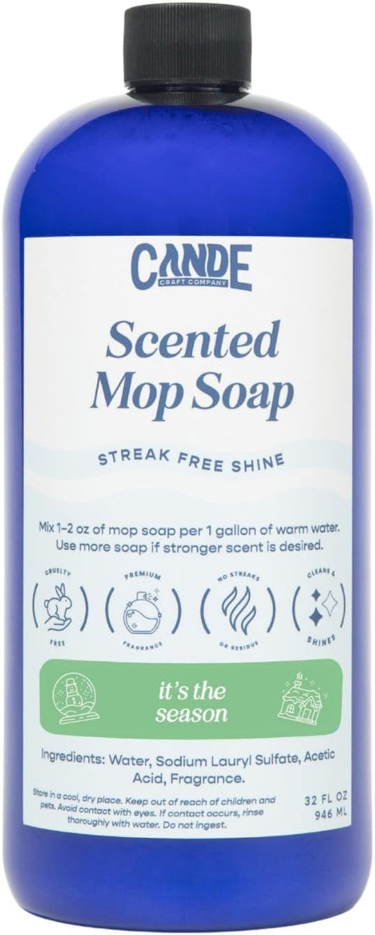 CANDE Mop Soap - Highly Scented Mop Soap, Luxury Floor Cleaner, Premium Fragranced Floor, Streak-Free Shine, 32 oz (It's the Season)
