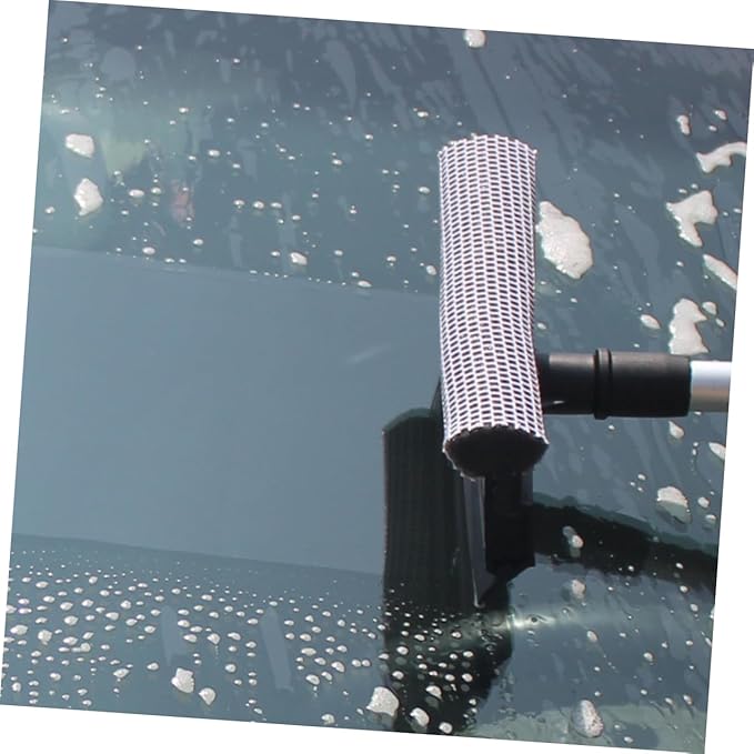 FRCOLOR Double Sided Glass Brush Cleaner Window Wiper Tool for Home Kitchen Slip Grip Durable Design for Easy Cleaning of Windows Mirrors and Showers Black
