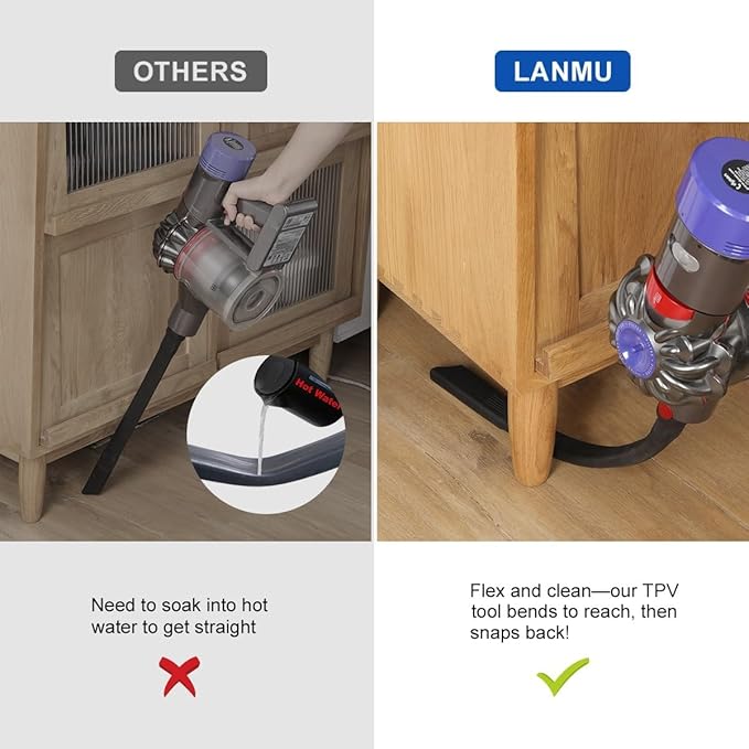 LANMU Vacuum Attachments Compatible with Dyson V15 V12 V11 V10 V8 V7 Outsize Gen5 Cordless Vacuum Cleaner, Flexible Crevice Tool for Dryer Vent, Car, Gaps Cleaning, Ideal for Hard-to-reach Areas