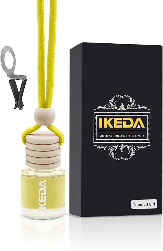 Ikeda Car Air Freshener: Hanging Car Smell Air Freshener | 10ml Hanging Car Perfume | Long Lasting Fragrance | Strong Scents Diffuser for Auto Home (Vanilla|Circular)