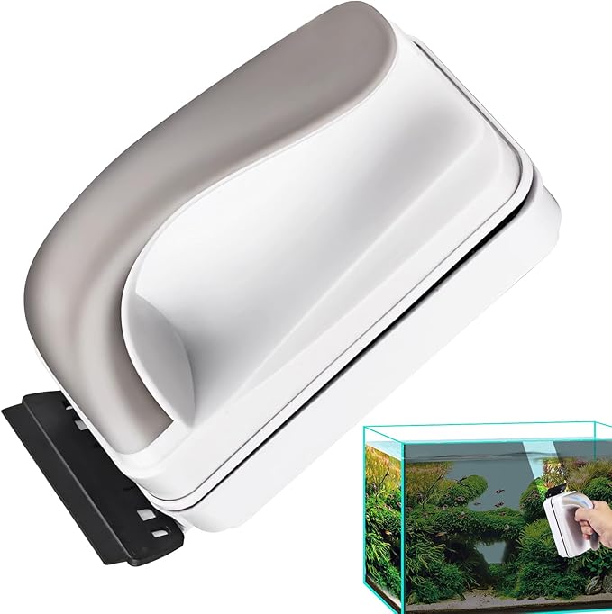 Magnetic Aquarium Glass Cleaner - Double-Sided Fish Tank Brush, Floating Scrubber | Efficient Algae Removal Soft Flannel Pad, Lightweight ABS Material Aquarium Cleaning Home Office School Apartment Us