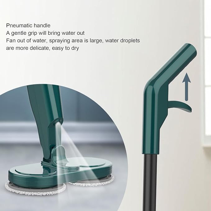 Electric Spin Mop, Cordless Mop with Retractable Rod, Lightweight and Quiet, Ideal for Hardwood, Tile, Laminate Floors, 2000mAh Battery (2#)