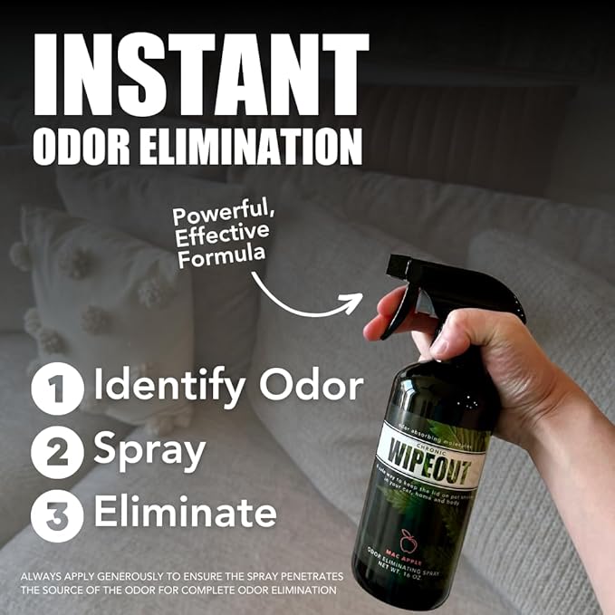 Chronic Wipeout Smoke Smell Eliminator for Home, Cars, Hands, Hair, Clothes, & More | Smoke Odor Eliminating Spray for All Kinds of Strong Smoke | Gifts for Smokers - Bamboo Teak 2 Pack (16 oz)