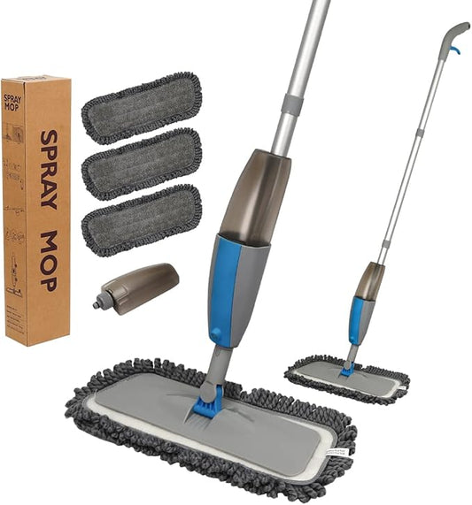 Spray Mop for Floor Cleaning, Floor Mop with a Refillable Bottle and Washable Microfiber Pads, Dry Wet Spray Mop for Home Kitchen Hardwood Laminate Wood Vinyl Ceramic Tiles Floor Cleaning (300ml)