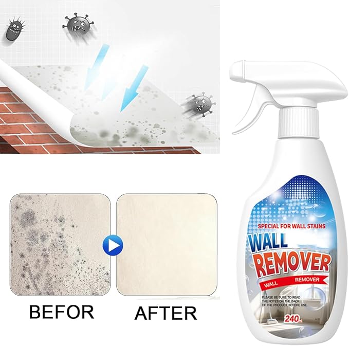 Wall Cleaner Spray,Highly Effective Removal Spray,Multi-Surface Wall Remover Spray for Painted Walls,Wood and Tile,Stain Remover (8.12 FL OZ)