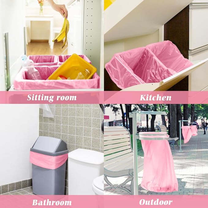 10 Gallon 120 Counts Clear Colorful Medium Trash Bags Kitchen Garbage Bags by Teivio, Bathroom Trash Can Bin Liners, Plastic Bags for home office kitchen,Multicolor