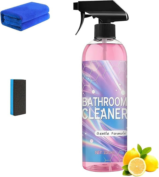 Heavy Duty Bathroom Scrubbing Solution, Bathroom Descaler Foam Cleaner, Powerful Pink Bathroo𝐦 Cleaner Spray, All-Purpose Bathrooms Descaler Foam Spray, For Floor,Showers,Glass Surfaces (1pcs)