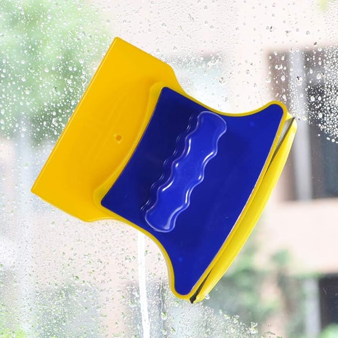 Yctze DoubleSided Magnetic Glass Cleaner Wiper with 2 Additional Cotton for Easy Window Cleansing