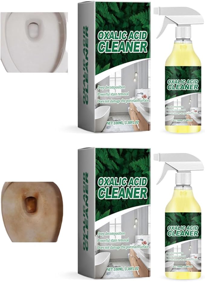 Oxalic Acid Powerful Stain Cleaner,Multi-purpose Stain Removal Cleaning Spray for Floor Countertop and Toilet (2PCS)