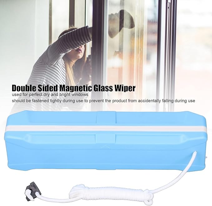Magnetic Window Cleaner, Double-Sided Glider Glass Washing Wiper, Prevent Falling Glass Cleaning Brush Tool for Indoor Outdoor High Floors