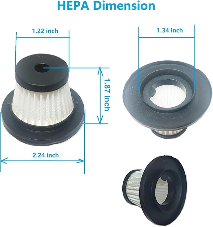 4Pack Hepa Filters(2.24in*2.24in*1.87in) +1Pack Steel Filter Replacement Compatible with EYYA LT-135, Svoko LT-145 Handheld Vacuum, Washable Filters Works with JONYJ, AX2V, AHNR Handheld Vac
