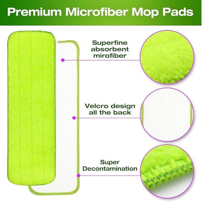 Spray Mop for Swiffer PowerMop Microfiber Multi-Purpose Cloth,5 Pack Upgraded Replacement Refills Reusable Flat Replacement Heads Pad Refills 7 Videos Swiffer PowerMop