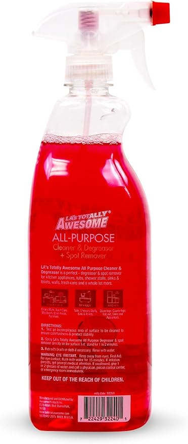 La's Totally Awesome All-Purpose Cleaner Spray, Cherry Blossom, Plant-Based and Biodegradable Formula Perfect for Most Counters, Sinks, Appliances and More, 32 Fl Oz, (Pack of 8)
