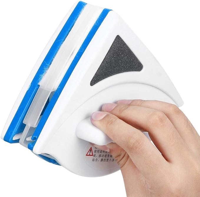 Portable Double Sided Magnetic Window Cleaner Glass Wiper Tools Glass Cleaner Cleaning Brush for High Rise 15x24mm Double Layer Glass(Red)(Blue)