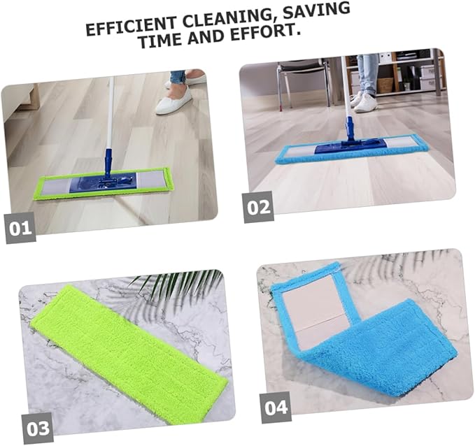 SAFIGLE 2pcs Coral Fleece Replacement Mop Pads for Floor Cleaning Reusable Machine Washable for Use