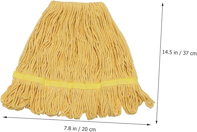 POPETPOP 1pc Cotton Mop Cloth Replacement Head Water Absorption Cleaning Accessory for Home Use High Density Mop Cloth for Various Surfaces Yellow