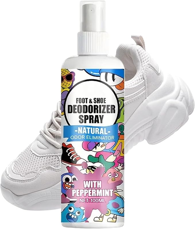 Foot Odor Freshening Spray – Shoe Deodorizer, Fast Acting Long Lasting Odor Removal Mist | Refreshing Anti Smell Formula, Easy Use Spray Design for Sneakers Boots Socks Shoes