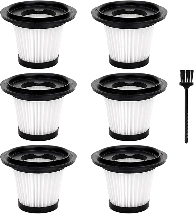 6 Pack Filters Replacement Compatible with BSRCO ATJ-2166 Handheld Car Vacuum, Washable HEPA Filters Works with H126 and ATJ Car Handheld Vacuum