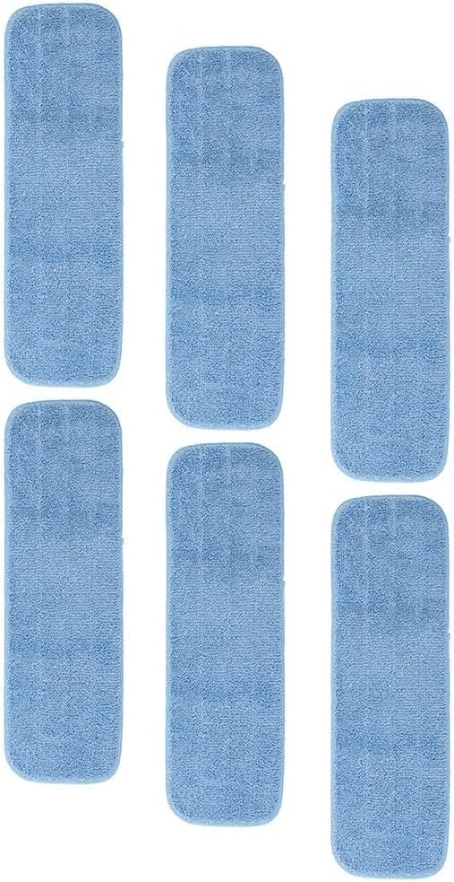 Microfiber Mop Pads for Spray Mops, Washable & Reusable Floor Cleaning Pads, 45 x 14 cm Flat Mop Replacement Pads for Hard Floors, 6-Pack(B)