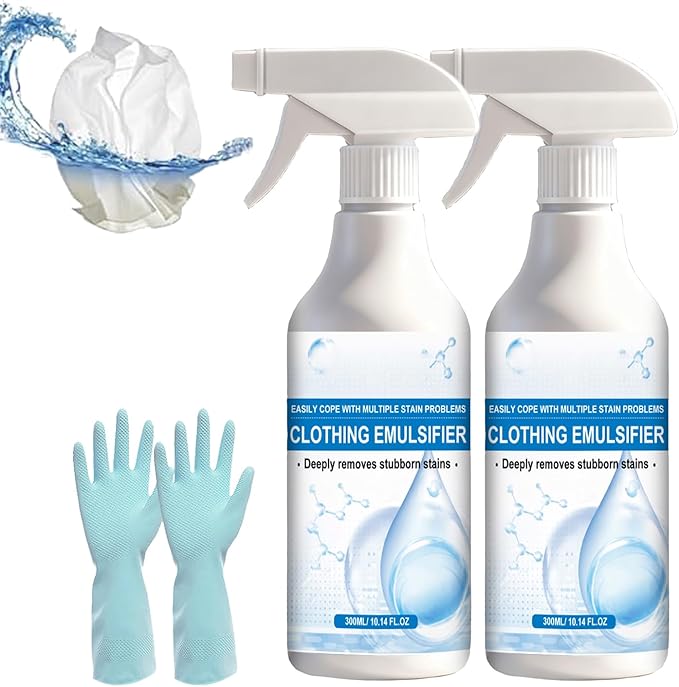 Fly Clothing Cleanse,300ML Fly Clothing Emulsifier,Non-ionic Laundry Pre-Treatment,Powerful Stain Remover Clothes Dry Clean Spray,No Damage Fabric Spot,Also Features Smoothing Properties (2 bottles)