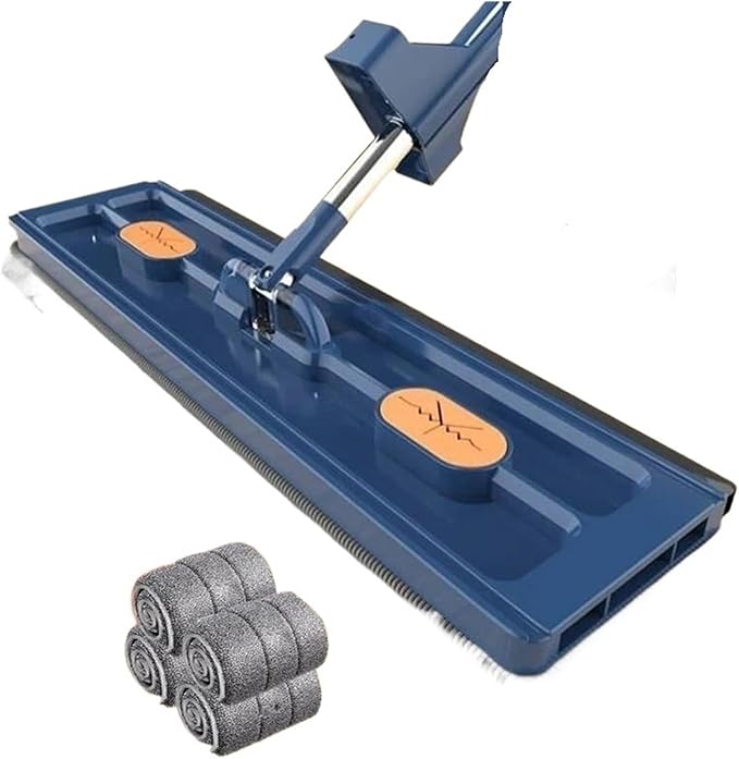 Squeeze Large Flat Flat Rotating Spin Mop for Wash Floor House Home Cleaning(Blue mop 4rag)