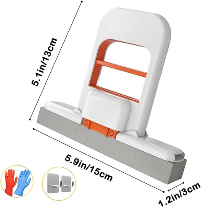 Mini Mop for Small Spaces - Streak-Free Window Squeegee Scrubber with Spray Bottle, Multisurface Glass Cleaner Kit for Car/Home Windows, Mirrors & Shower Doors (A)