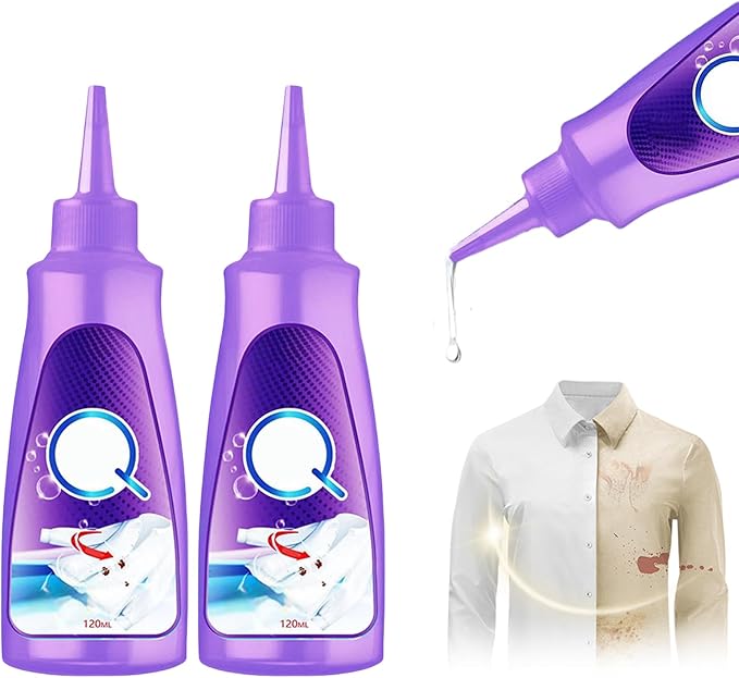 2025 Upgrade Active Enzyme Laundry Stain Remover, White Shirt Clothes Oil Stain Cleaner Remover, Stubborn Stains Cleaner, Active Enzyme Clothing Stain Remover Collar Stain Removal Spray (2)