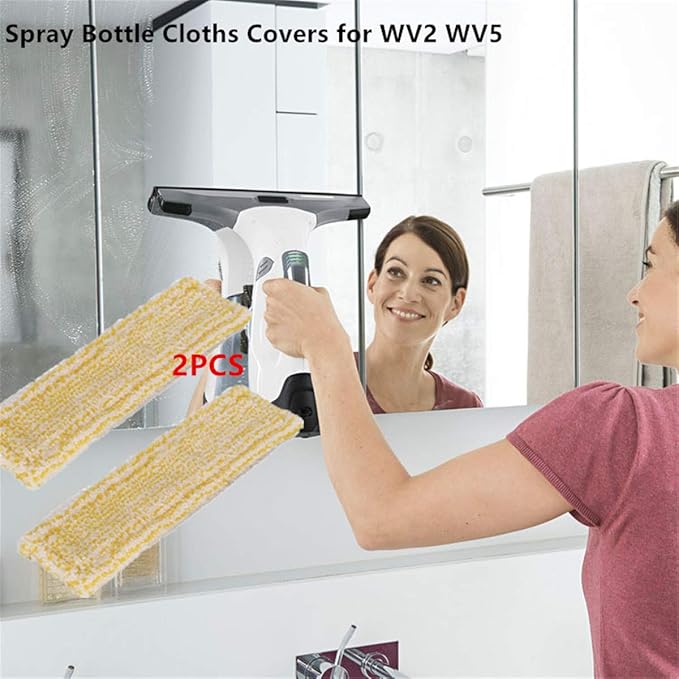 XBERSTAR 2Pcs Spray Bottle Glass Cleaner Pads for karcher Window WV2 WV5