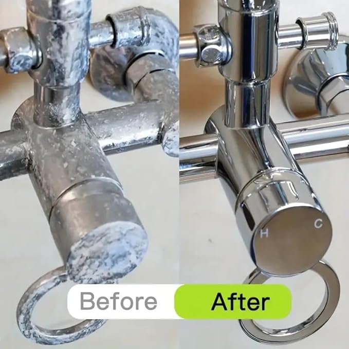 Hard Water Stain Remover Spray, Heavy Duty Bathroom Cleaner for Shower Glass, Tiles and Chrome, Powerful Foam Descaler Eliminates Limescale & Soap Scum Safe for Mirrors and Stainless Steel