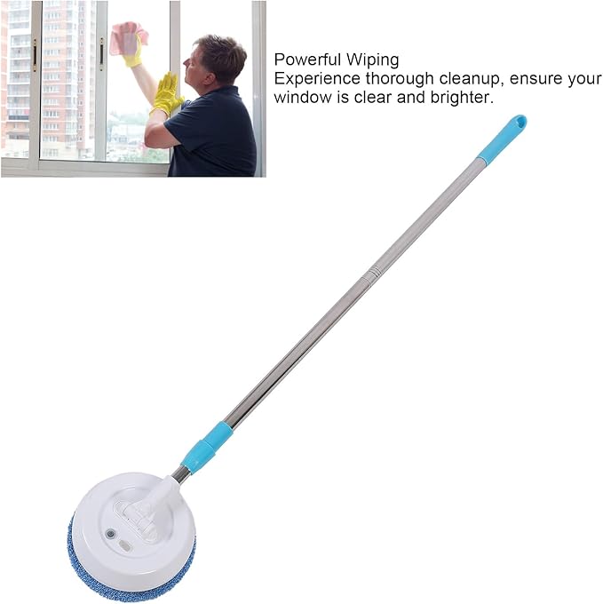 Electric Mop, Powerful Cordless Spin Mop Effortless , Long Handle for Hard to Areas, Ideal for Ceilings and Window, Flexible Head, Strong Wiping Feature (Style 2)