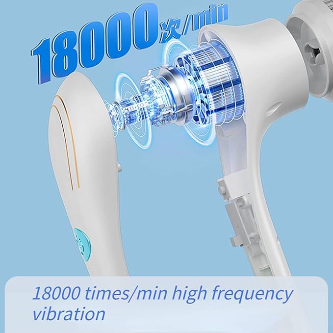 Electric Spin Scrubber, Cordless Cleaning Brush with 9 Replaceable Brush Heads, Tub and Floor Tile 360 Power Scrubber Dual Speed with Adjustable Detachable Handle for Bathroom Kitchen Car (6)