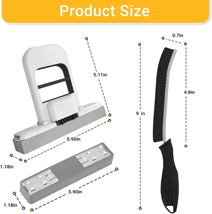 2 Pcs Mini Mop for Small Spaces, Foldable Self-Squeeze Wet and Dry Sponge Mop, Black Portable Cleaning Small Mop for Desktop, Kitchen Counter, Bathroom Tile, Glass-with 6 Pads ,2 Brushes, and 2Hooks
