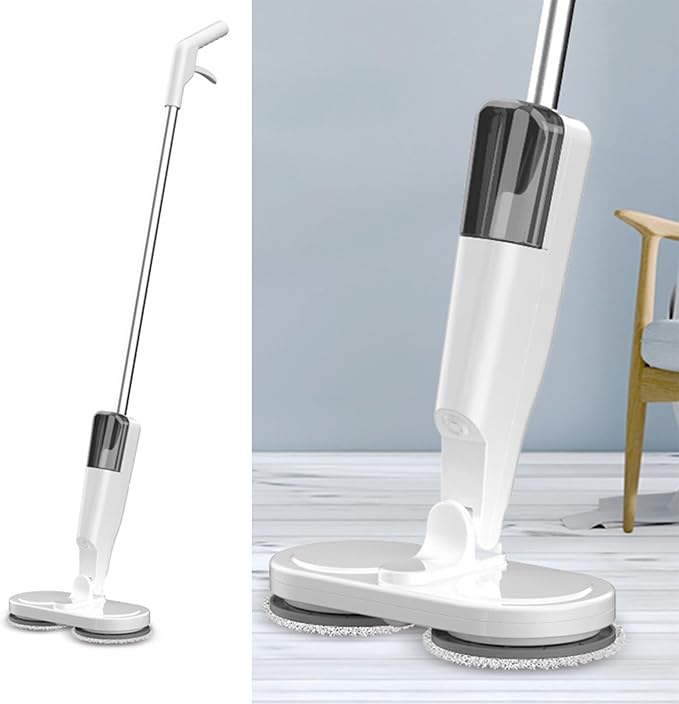 Generic Cordless Electric Mop, Electric Spin Mops with Water Sprayer, Lightweight Floor Scrubber Mop Floor Cleaner Machine for Hardwood Tile Marble Floors Laminate (White), Genericzfrvq2makx-11