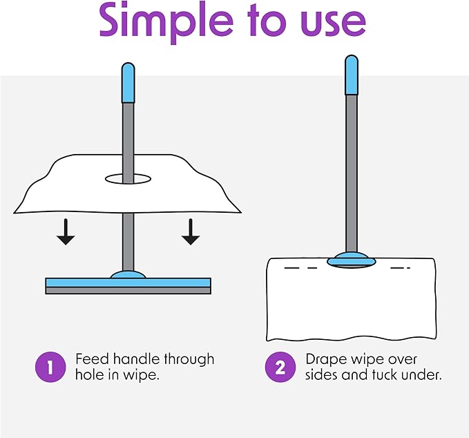 Wipex Plant Based XL Wet Floor Wipes for Squeegee Stick, Cuban Mop & Fabuloso Mop Heads - Lavender Scent, Huge Disposable Wipes (24" x 14") 12 Count (Pack of 3)