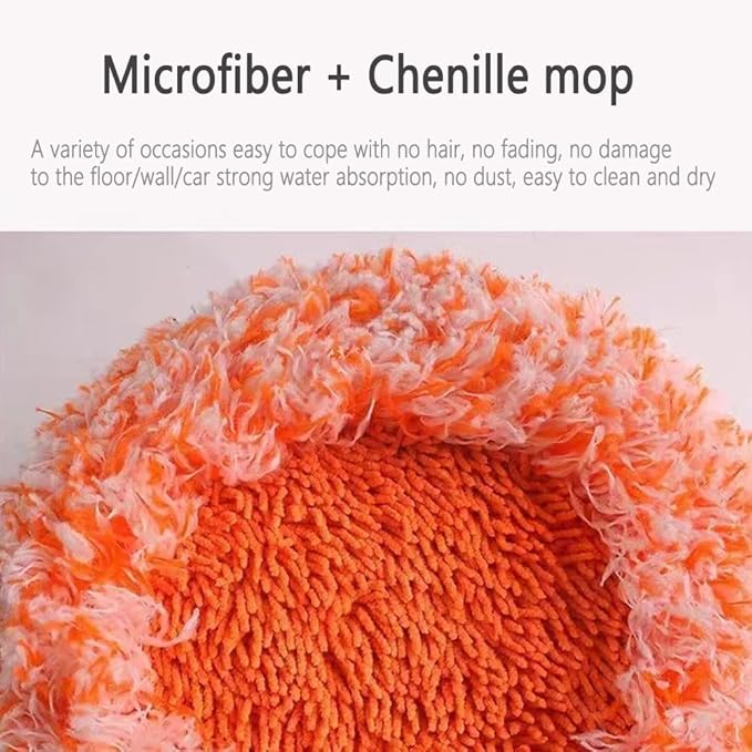 360° Rotatable Adjustable Cleaning Mop, Extendable Wall Washer Mops with Long Handle, Household Rotating Microfiber Spin, Window Bathroom Floor Ceiling, Household Supplies (39.37in 1 Mop Heads)