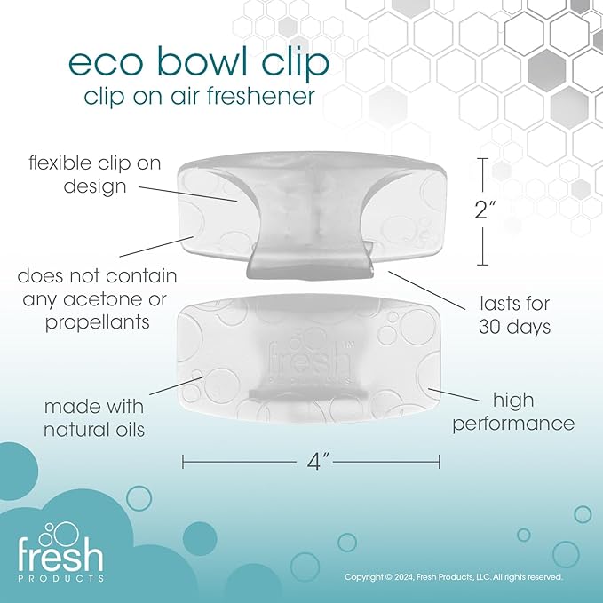 Fresh Products Eco Bowl Clip 2.0 Toilet Bowl Air Freshener, Honeysuckle Scent, 6 Clips