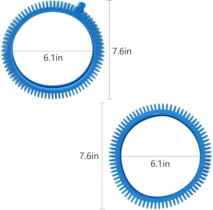 AMI PARTS 896584000-143 Blue Front Tires Kit with Super Hump& 896584000-082 Blue Standard Back Tire Replacement Part for Pool Cleaners(Pack of 2 Each)