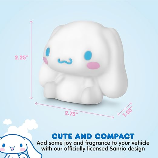 Carbella Hello Kitty Car Air Freshener – Cute and Long-Lasting Cinnamoroll Air Freshener for Car, Easy Clip-On Hello Kitty Car Accessories, Odor Eliminator, Fun Scents, 30 Days Freshness, White/Blue