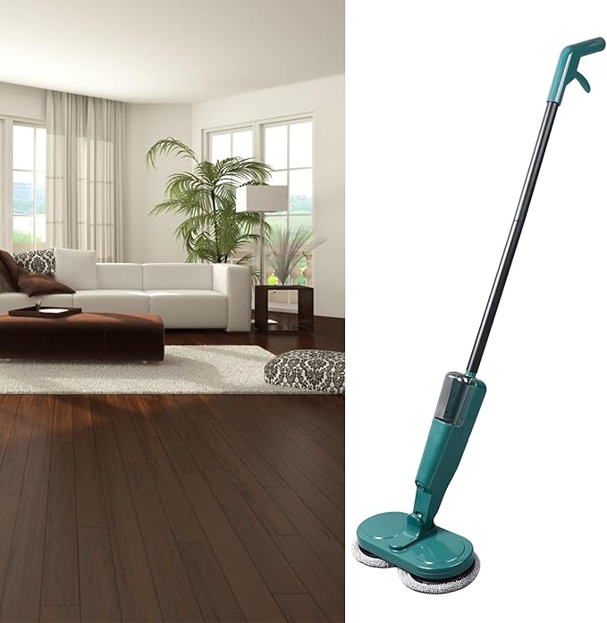 Electric Spin Mop, Cordless Mop with Retractable Rod, Lightweight and Quiet, Ideal for Hardwood, Tile, Laminate Floors, 2000mAh Battery (2#)