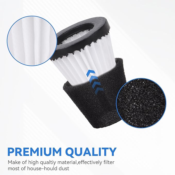 F117 Replacement Filters Compatible with Dirt Devil Scorpion Models SD20005RED SD30025B BD22025, Compare to Part# AD40117 (3 Pack Hepa Filter & 3 Pack Sponge Filter)