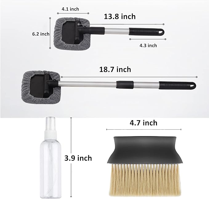 Windshield Cleaning Tool Car Glass Cleaner Inside Window Brush Auto Details Brush Window Vent Cleaner
