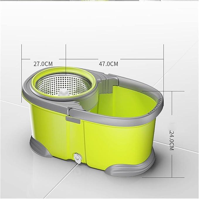 Spin Mop and Bucket Set Spin Mop Bucket with Wringer Set, Stainless Steel Adjustable Handle, for Home Kitchen Floor Cleaning Microfiber Spin Mop