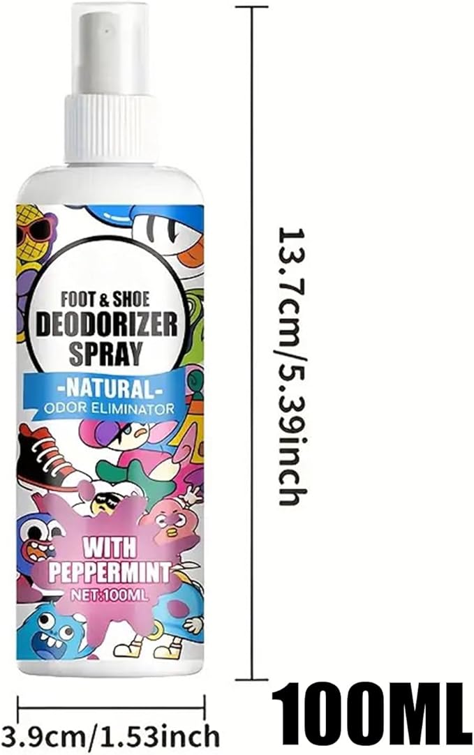 Foot Odor Freshening Spray – Shoe Deodorizer, Fast Acting Long Lasting Odor Removal Mist | Refreshing Anti Smell Formula, Easy Use Spray Design for Sneakers Boots Socks Shoes