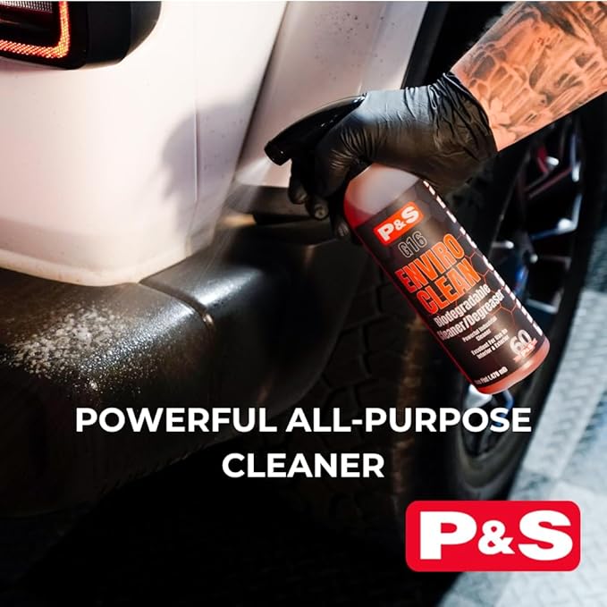 P & S PROFESSIONAL DETAIL PRODUCTS P&S Enviro-Clean Concentrated Cleaner & Degreaser – Citrus-Based Biodegradable Heavy Duty Cleaner for Cars, Engines, Wheels, Carpet & Vinyl