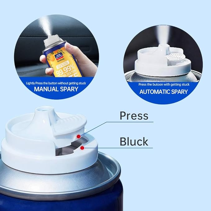 GLODWAY Car Air Freshener Spray,Lemon Scent, 6 OZ Odor Eliminator,4 Pack, for Cars, Trucks, RVs, Home