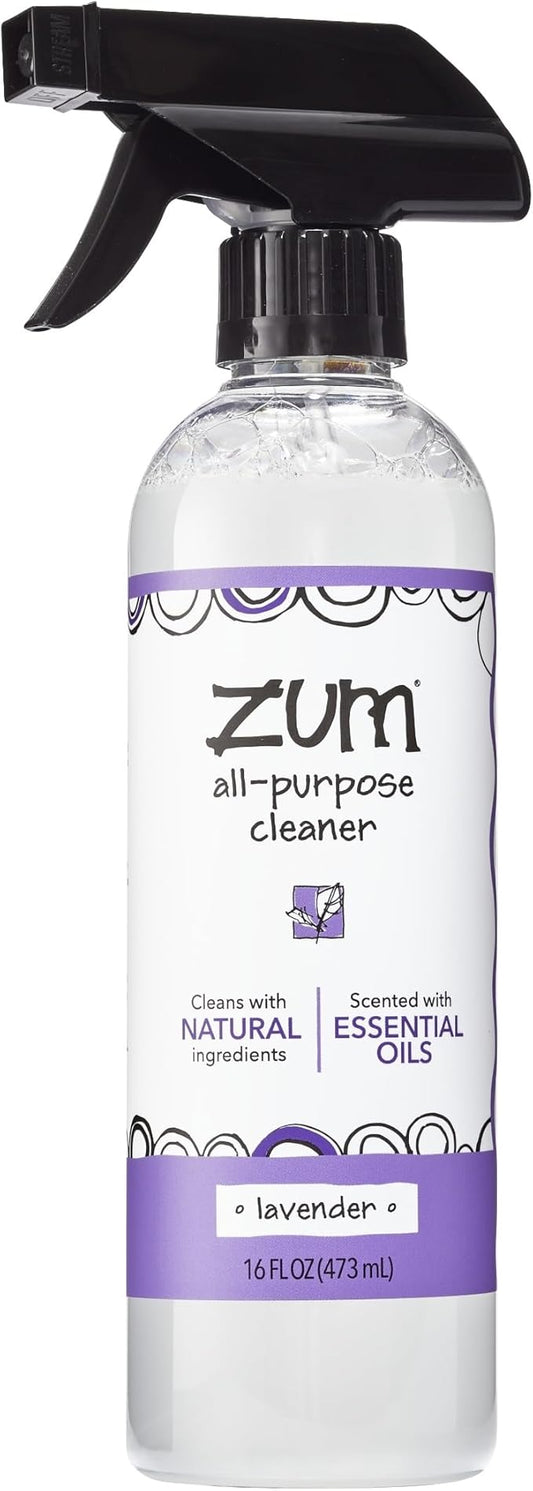 Zum by Indigo Wild All-Purpose Cleaner - Natural Multipurpose Cleaner Made with Essential Oils, Baking Soda & More - Lavender, 16 fl oz