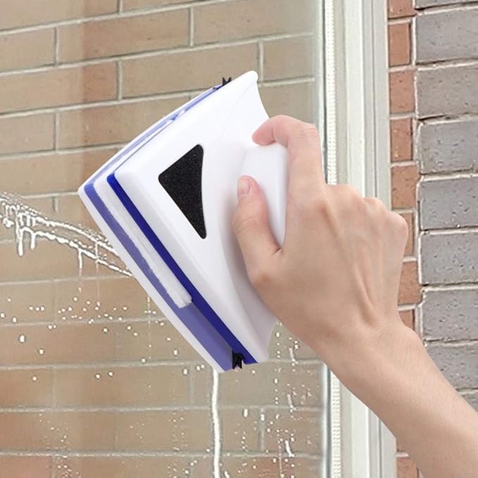 Pilipane Magnetic Window Cleaner, Double Sided Glass Cleaner, Double Side Magnetic Window Glass Brush Cleaner Wiper Outside Washing Home Tool, Fit for Glass High Window