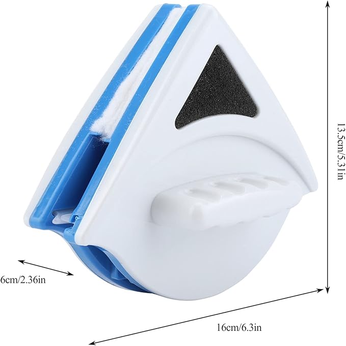 Akozon Premium ABS Plastic Shape Double Side Magnetic Window Cleaner, Glass Wiper Brush 3?8mm, Powerful TwoSided Exclusive Magnets, Sponge & LongLasting Wiper